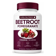 Extracto De Betabel 1200 Mg Granada 500 Mg 60 Cpsulas Vegetales