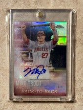 2016 Topps MIKE TROUT Chrome Refractor MT4 Back To Back #d/5 Auto Rare SSP
