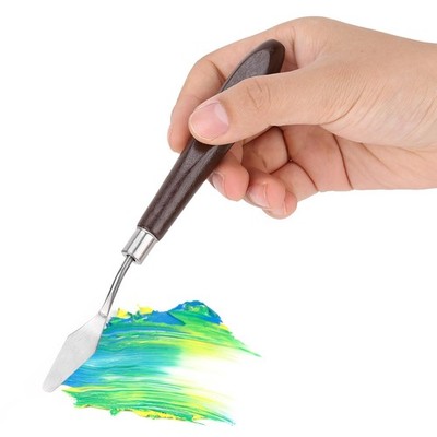 5pcs Edelstahl Oil Painting Palette Knives Wooden Handle Pigment Spatulas BAK