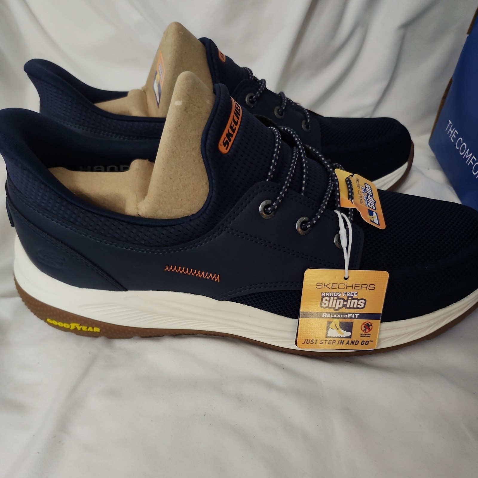 Skechers Meroe Slip-Ins Navy White Men Lifestyle Casual Shoes 205467-NVY size 13 image 4