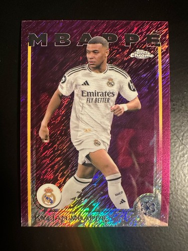 2024-25 Topps Chrome Uefa Kylian Mbappe #1 Magenta Purple Shimmer Refractor
