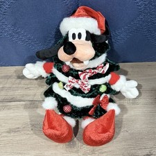 NWT Disney 2010 Festive Goofy plush Christmas tree Santa hat velvety soft