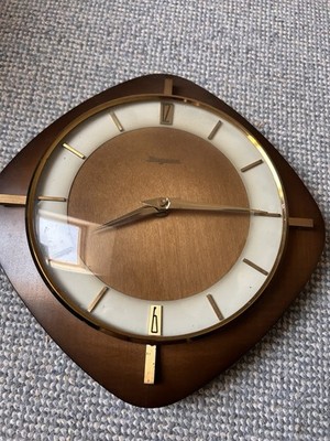 Wanduhr Alt Dugena Vintage Retro Gebraucht Uhr Holzuhr