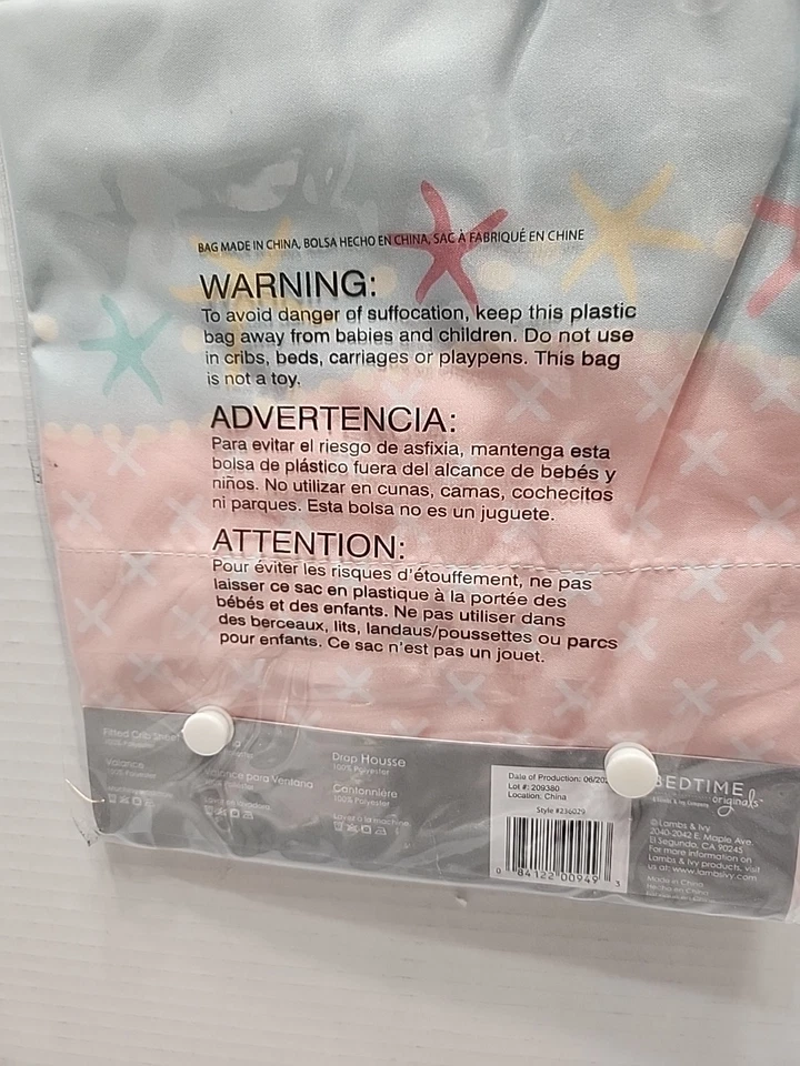 Bedtime Originals Ocean Mist Náutico Seashell Ventana Valence Coral Aqua 53.5" Foto 2 de 3