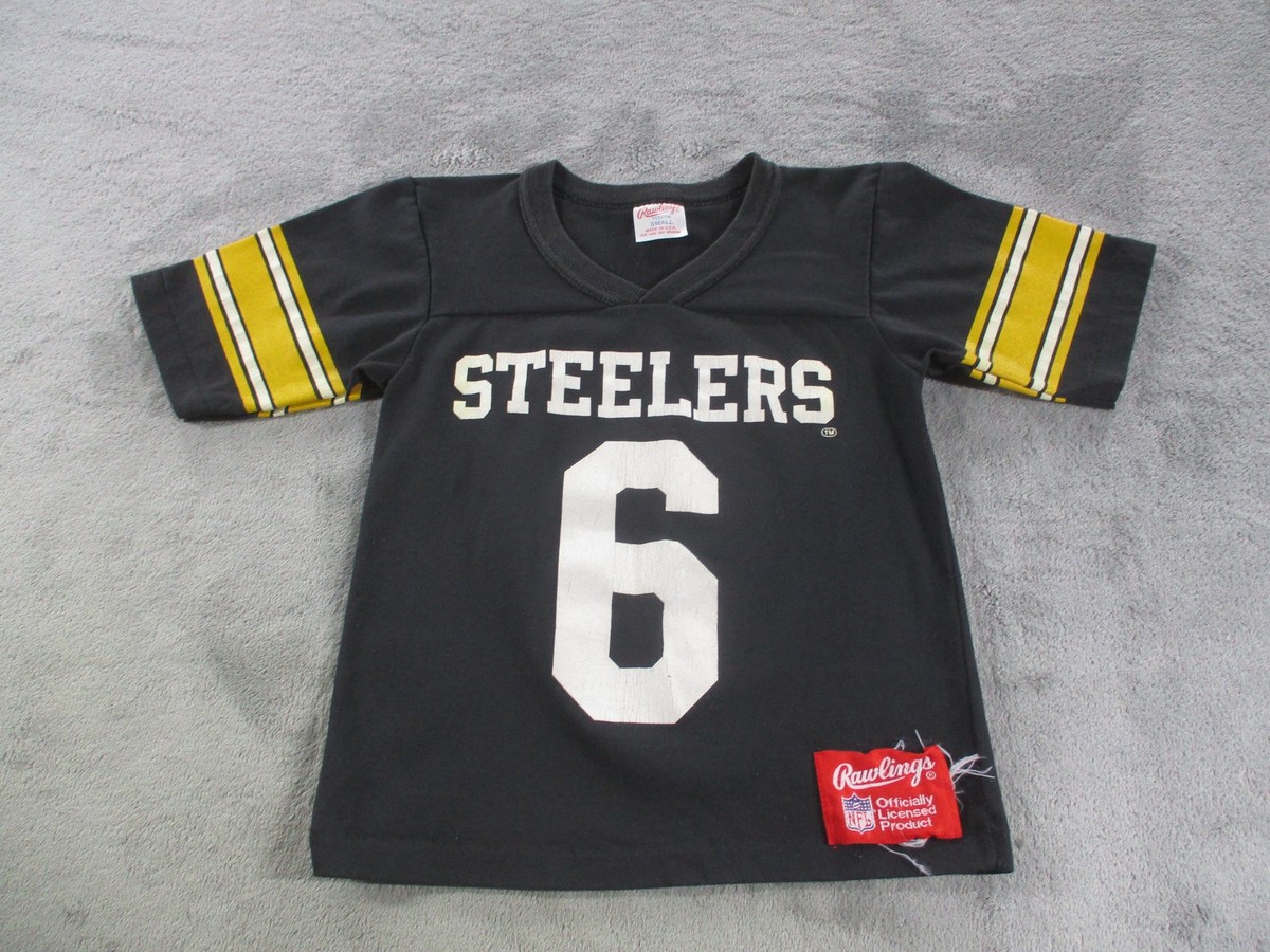 RAWLINGS Pittsburgh Steelers スティーラーズ NFL Vintage Pittsburgh Steelers Football Jersey Youth Small Black NFL