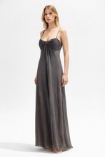 Guess Grey Maxi Dress XS NWT Spaghetti Strap Formal Evening Prom Gown