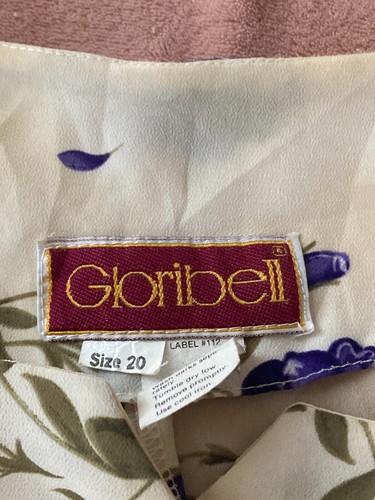 Vintage Damen Gloribell Bluse Größe 20 Creme/Lila - Bild 5 von 5