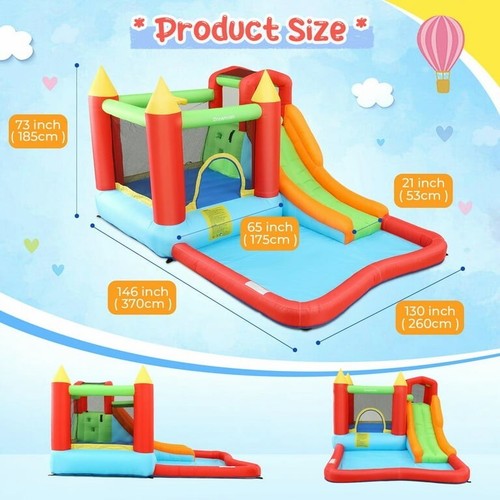 Inflatable Bouncer House w/Air Blower Bouncy Castle+Slide, Pool, Climbing Wall^⭐ - Picture 3 of 17