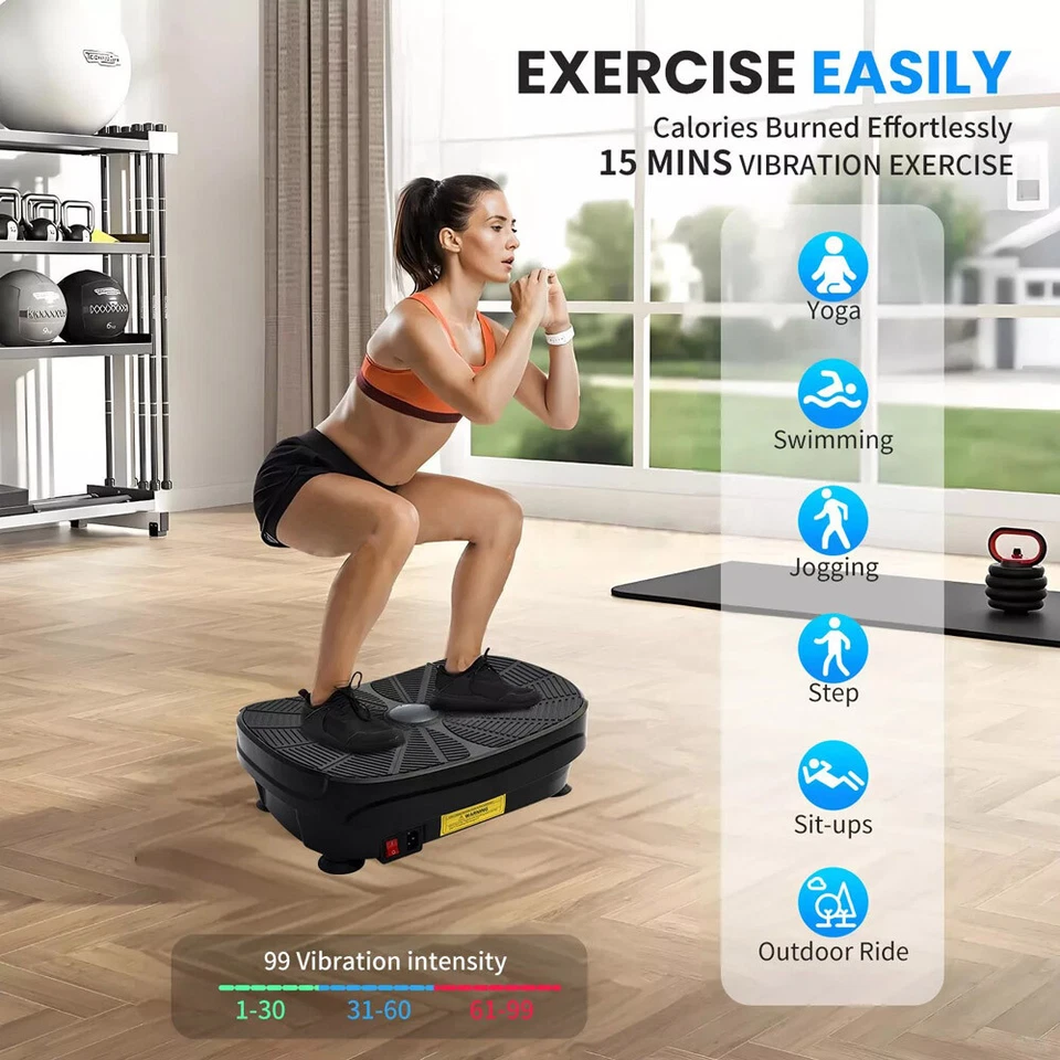 Vibration Platform Plate Whole Body Exercise Fitness Massager Machine Slim Music - Image 4 of 4