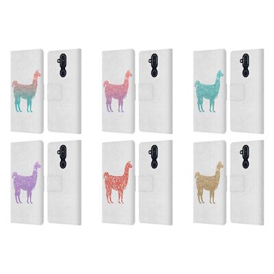 OFFICIAL PLDESIGN SPARKLY LLAMA LEATHER BOOK WALLET CASE COVER FOR NOKIA PHONES