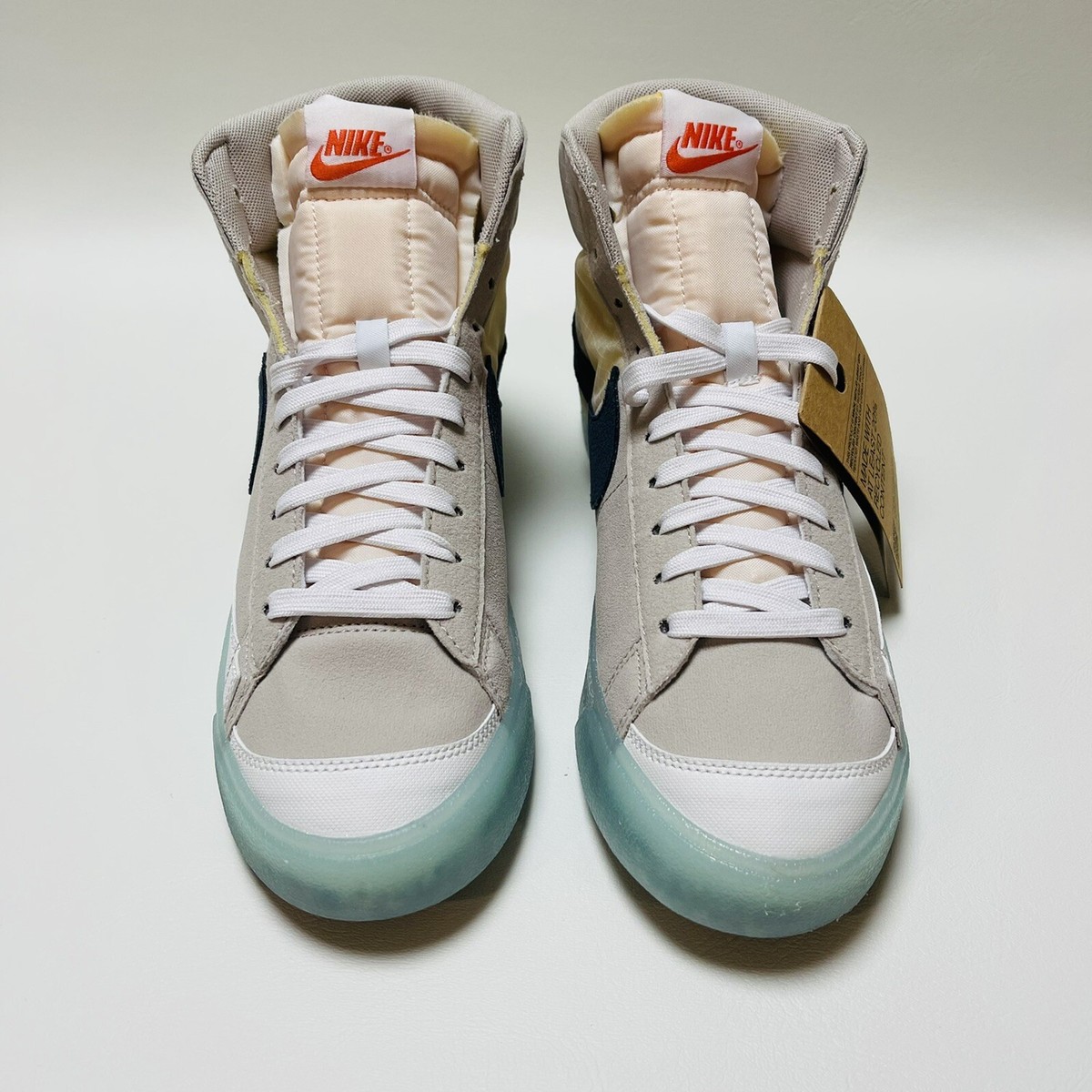 Nike Blazer Mid '77 Men Shoes Athletic Sneaker Cream Navy Trainers DH4505200  New | eBay