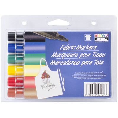 Uchida Fabric Markers Broad Tip 6/Pkg-Primary