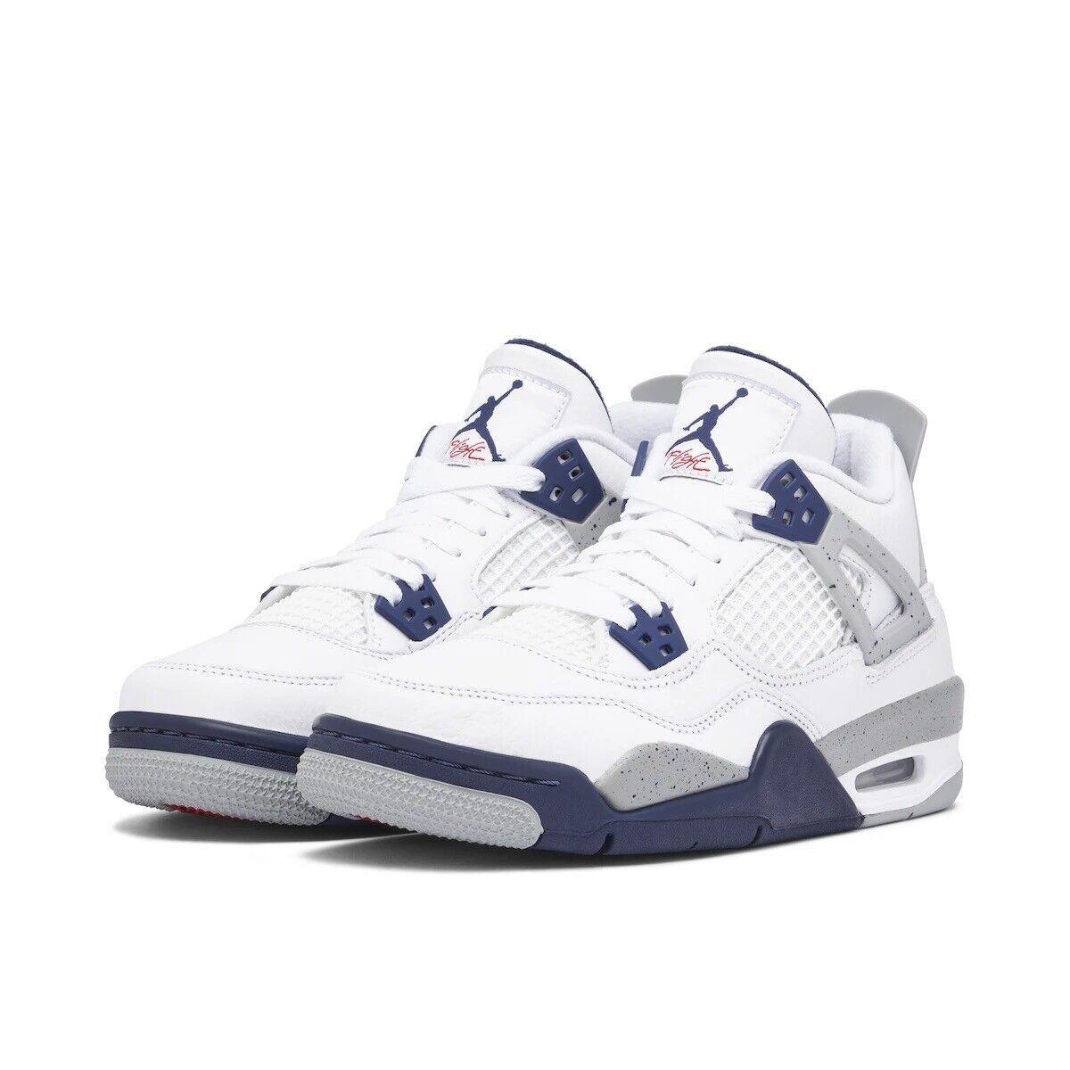 Nike Air Jordan 4 Retro GS Midnight Navy White Grey US 5.5Y Nike Air Jordan 4 Retro GS Midnight Navy White Grey US 5.5Y