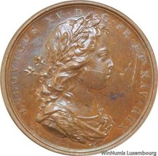 D9339 Rare Médaille Louis XV Régent Philippe Orléans Le Blanc 1715 1774 UNC