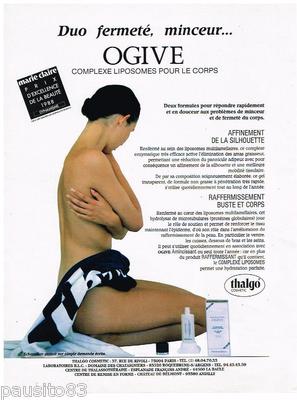 REKLAME WERBUNG 095 1989 THALGO COSMETIC Körperkosmetik OGIVE