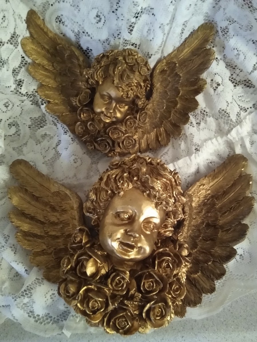 Home Furnishings & Decor :: Gold Large Angel Wings For Wall Mounted Wall Hanging Angel Wings Antique Style Wall Decoration Home - View #8