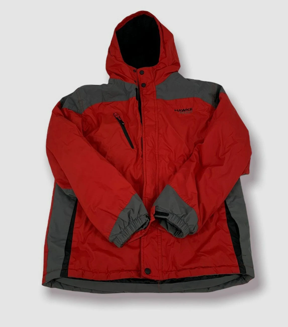 $225 Hawke & CO Men's Red Water-Resistant Hooded Parka Coat Jacket Size S