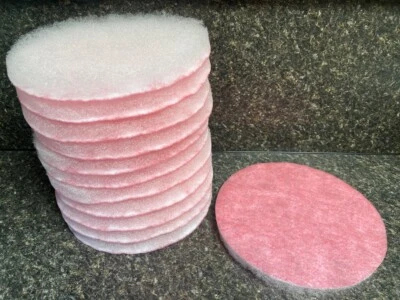 AQUA-FLO INDUSTRIES 12" CIRCLE DIE CUT PINK AQUARIUM MEDIA FILTERS PADS FOR KOI PONDS 12 pack