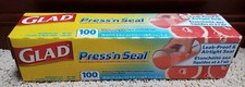 Glad Sealable Plastic Wrap Press'n Seal with Griptex 100 Sq Ft NEW/SEAL Lot of 9