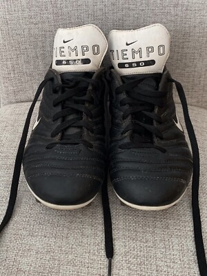 Rare Vintage 98 Nike Tiempo 650 Black White SG Football Boots Size