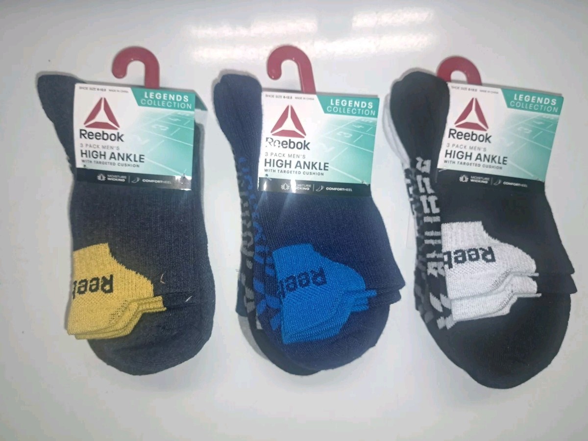 Reebok Men's Legends Collection High Ankle Socks 9-Pack Size