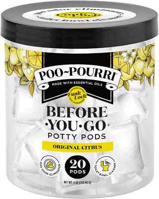 Poo-Pourri Before-You-Go Potty Pods, Original Citrus, 20 Count Toilet Pod - Lemo