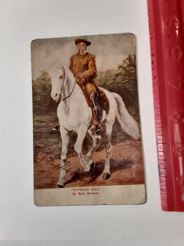 Vintage Postcard Post Card w/signature W. F. Cody Buffalo Bill by Rosa Bonheur