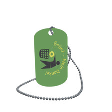 Dog Tag Flag Green - No Thank You Dog Tag Aluminium 30 x 50mm