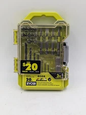 New 20-Piece Drill And Impact Drive Kit Ryobi Set, Oxide Coated Black Bits Bit