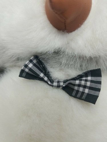Vintage Soft Toys - Owl Stuffed Animal Plush, Striped Wings, Plaid Bowtie - Bild 2 von 8
