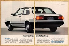 Vw Fox Volkswagen Coupe Sedan Car- 2 Page Vintage Print Poster Ephemera Art 1987