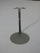 Vtg Adjustable Gray Metal Doll Stand, For 12"-18" Dolls, Unmarked