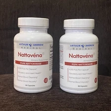 2 X Arthur Andrew Medical, Nattovena, Pure Nattokinase, 200 mg,Total 180 Capsule