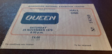QUEEN USED CONCERT TICKET, BIRMINGHAM,NEC, 1979