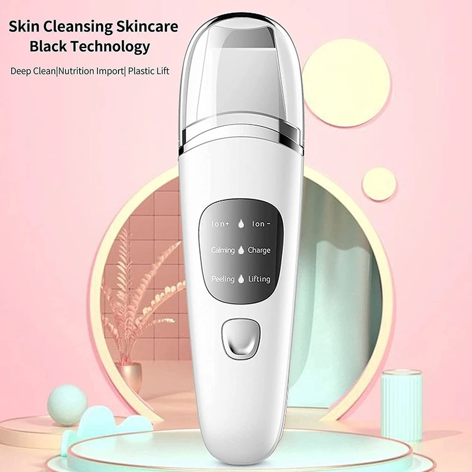 Facial Ultrasonic Skin Spatula Face Extractor Peeling Deep Cleaner Tool - Image 3 of 4
