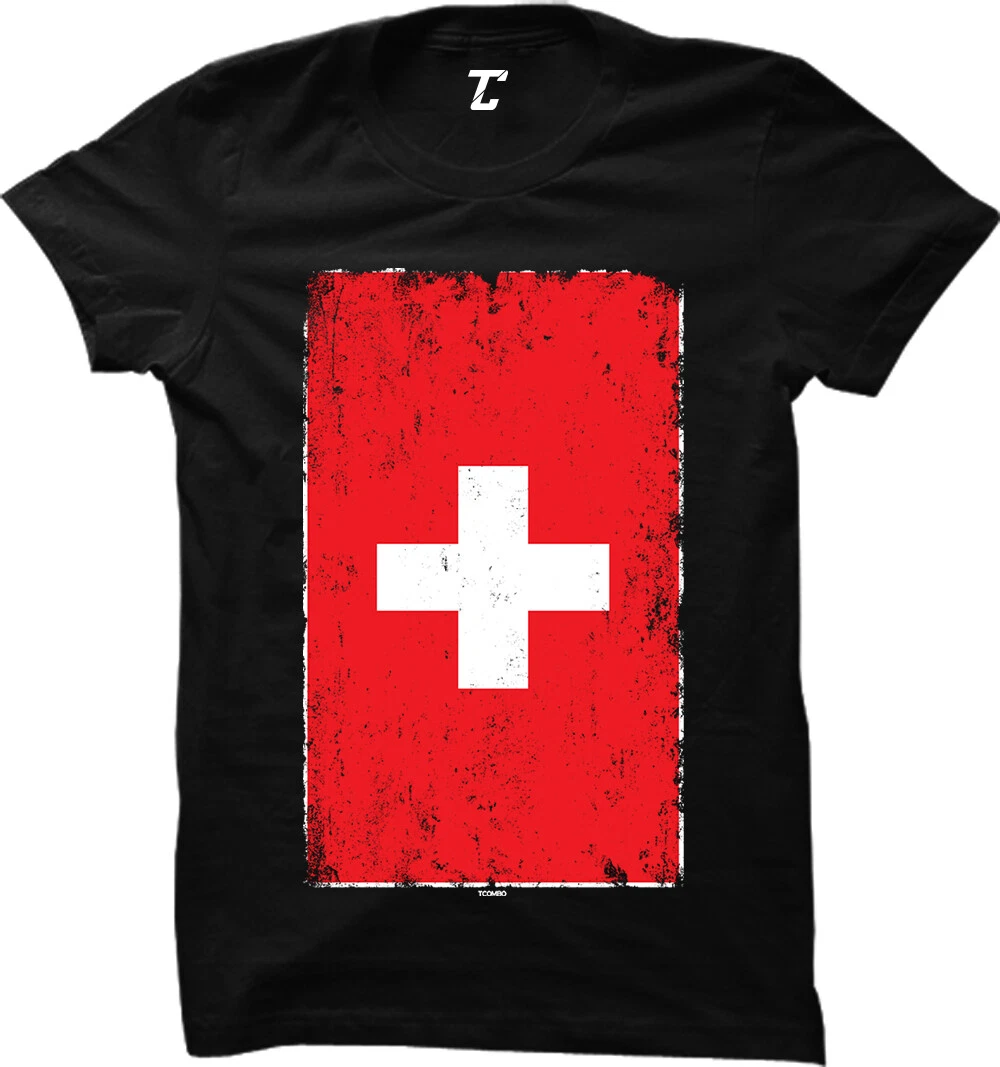 Distressed Switzerland Flag Suisse Heritage Pride Women s T shirt
