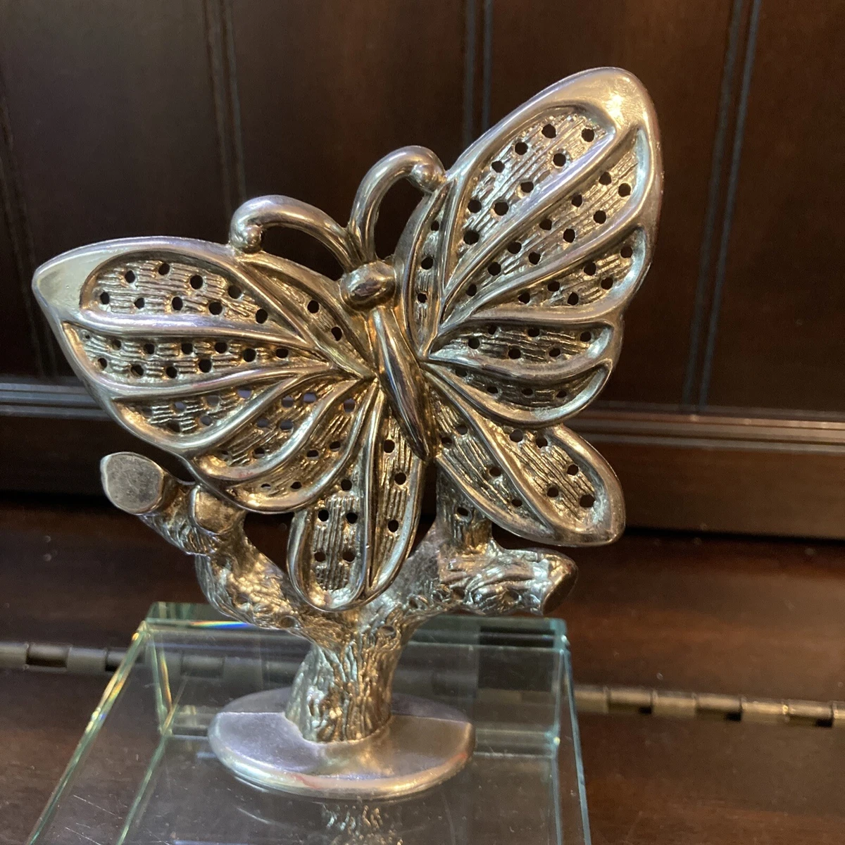 VTG Butterfly Tree Earring Holder Rack Jewelry Holder Made in Hong Kong 5