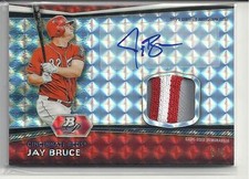 2012 12 BOWMAN PLATINUM JAY BRUCE ATOMIC REFRACTOR AUTO PATCH LOGO 3CL  5/5 RARE