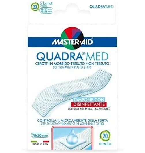 MASTER AID Quadra Med Cerotti Traspiranti | Medi 20 Pezzi 78x20mm