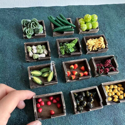 1Set Maßstab 1:12 Puppenhaus Miniatur Möbel Gemüse Obstkorb Handgefertigt Küche