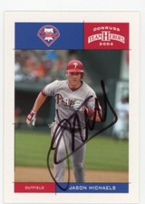 SIGNED BASEBALL CARD AUTO DONRUSS 2004 TEAM HEROES JASON MICHAELS PHILLIES #314