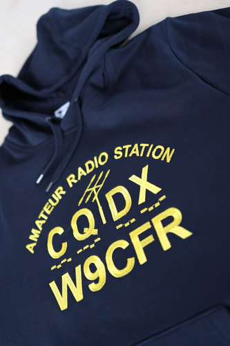 Radioaficionado, sudadera con capucha, CQ DX, distintivo de llamada, emisor de radioaficionado, bordado - Imagen 9 de 11