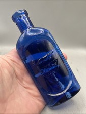 SMALL EDWARDIAN MEDICINE/POISON BOTTLE WALFOX BRAND EMB. WITH A RUNNING FOX