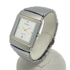 RADO Jubilee Quartz Watch 3P Diamond Ceramic Titanium 152.0332.3 Silver Men's