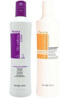 Fanola No Yellow Shampoo & Nourishing Restructuring Conditioner Twin 2 x 350 ml