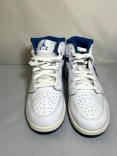 Nike Air Jordan 1 Mid Sneakers Kids Sz 7Y White Comfort Walking Shoes FN7432-141