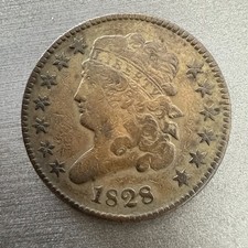 1828 13 Stars Classic Head Half Cent