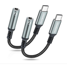 USB Type C to 3.5Mm Female Headphone Jack Adapter, 2 Packs USB C to Aux Audio D