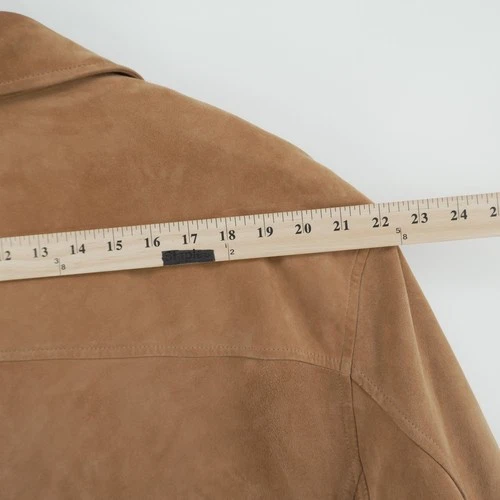 Brooks Brothers 346 Suede Jacket Mens XL Tan Genuine Leather Button Front Coat image 10