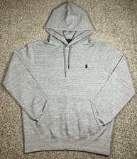 Polo Ralph Lauren Lt Gray Pullover Hoodie Sweatshirt Men  s Small Kangaroo Pocket